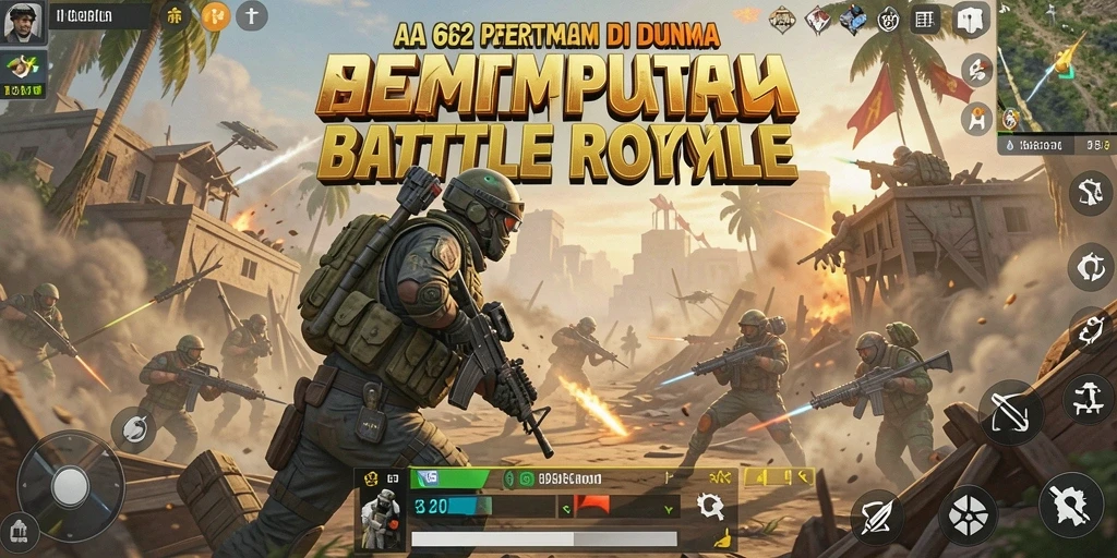 Tampilan gameplay menegangkan di arena Battle Royale AA62.