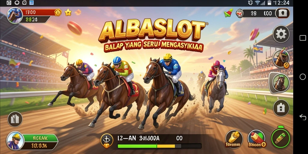 Tampilan gameplay balap yang seru dan menegangkan di ALBASLOT.