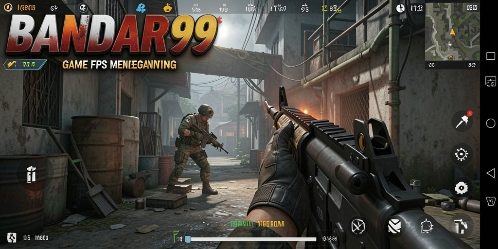 Tampilan gameplay BANDAR99 menampilkan aksi FPS yang mendebarkan.