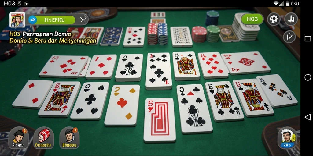 Screenshot H03 menampilkan pertandingan domino yang seru dan interaktif.