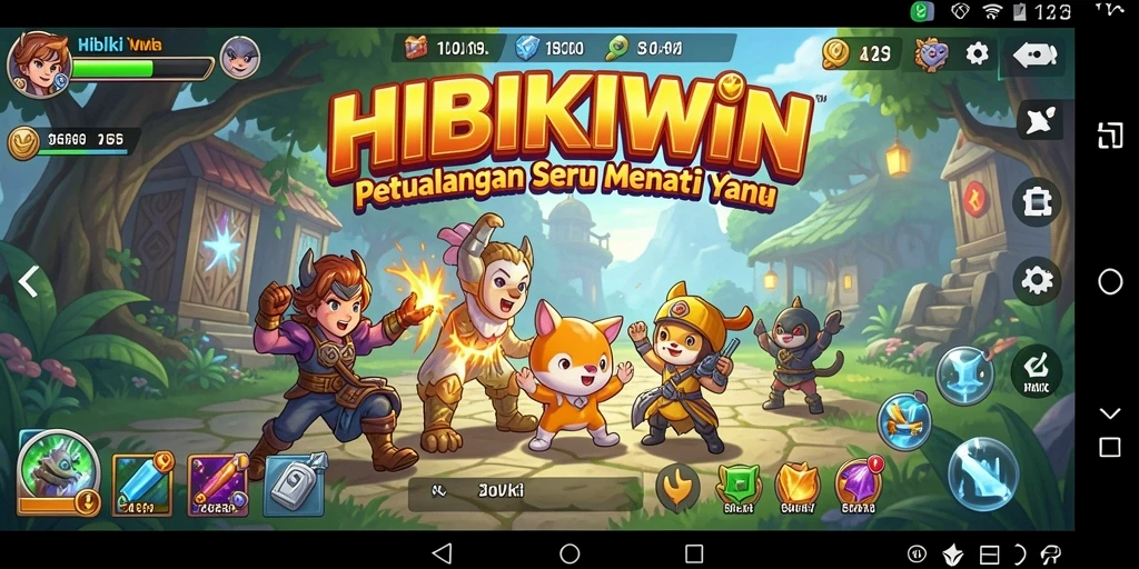 Gameplay seru dalam HIBIKIWIN yang penuh petualangan.