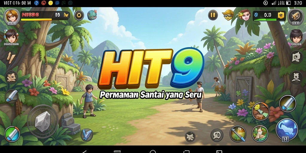 Tangkapan layar gameplay HIT9 menampilkan suasana santai dan menyenangkan.