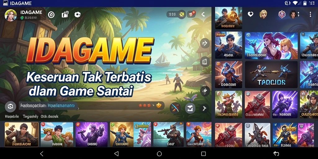 Tampilan gameplay <strong>IDAGAME</strong> yang menyenangkan dan menghibur.