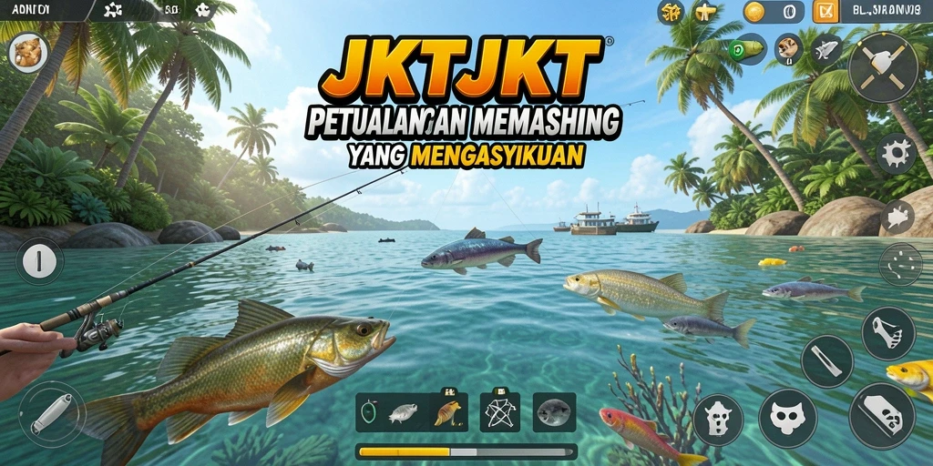 Gameplay mendebarkan saat menangkap ikan di JKTJKT.