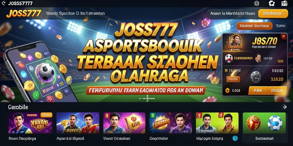 Tampilan dari aplikasi JOSS777 yang menampilkan fitur taruhan olahraga