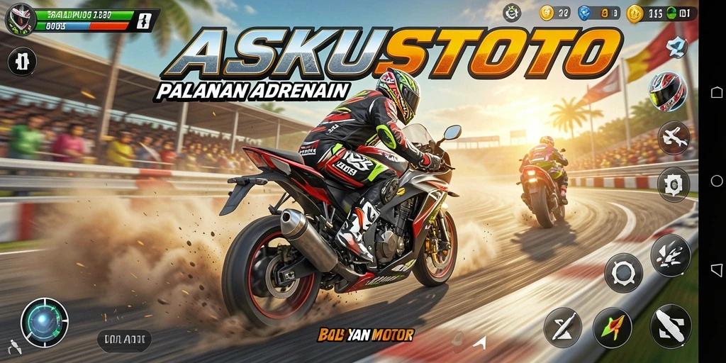 Gameplay KASKUSTOTO yang mendebarkan saat balapan motor.