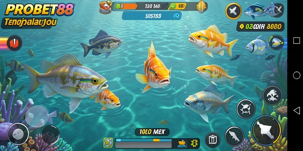 Tampilan gameplay Tembak Ikan yang seru dan menantang di PROBET88.