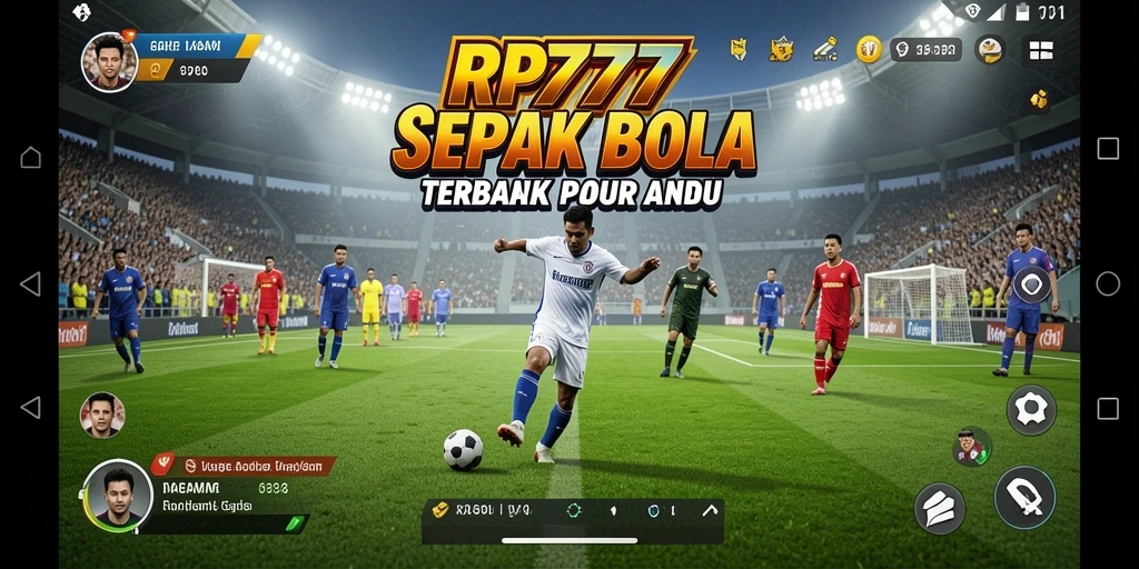 Tampilan gameplay menarik dalam RP777 yang membawa Anda ke dunia sepak bola.