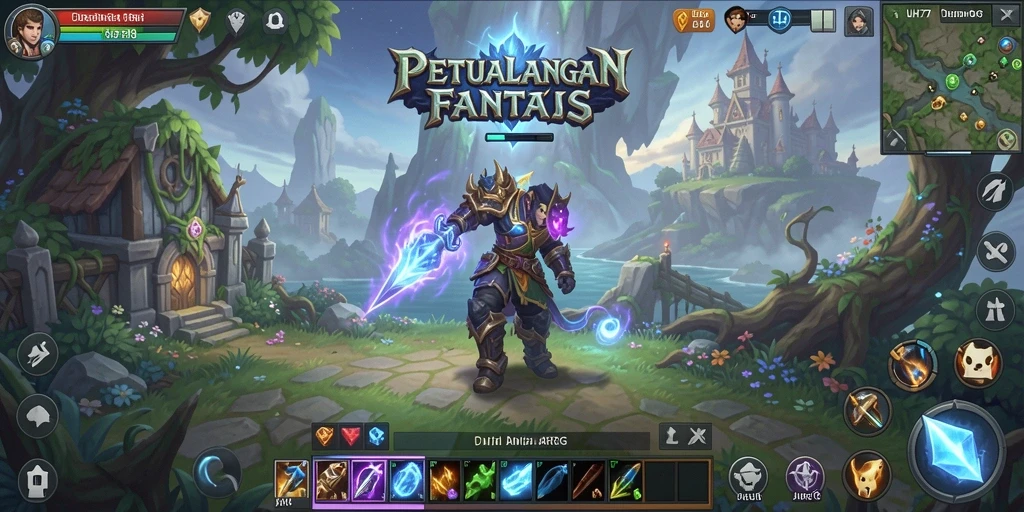 Menampilkan aksi seru dalam dunia ARPG UH77.